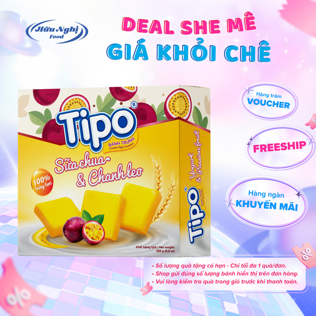 Tipo Bánh Trứng Kem Sữa Chua Chanh Leo 250g