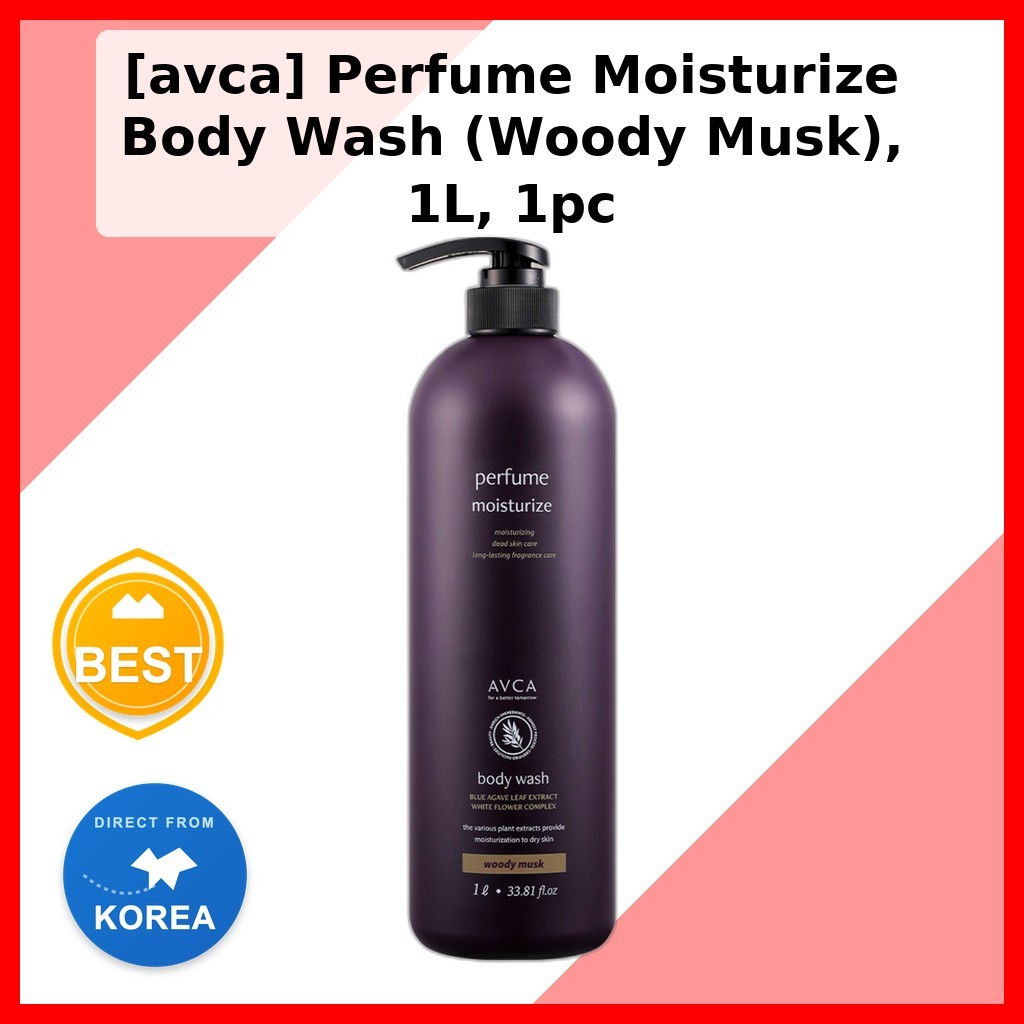 [avca] Nước hoa dưỡng ẩm toàn thân (Woody Musk), 1L, 1pc / Sữa tắm toàn thân Hàn Quốc / Hương thơm W