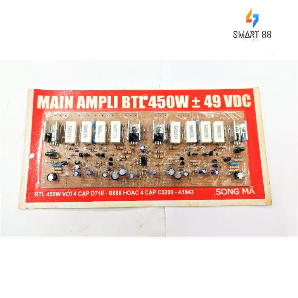 Smart88 Bo mạch công suất âm ly BTL 450W +- 49VDC ( song mã )
