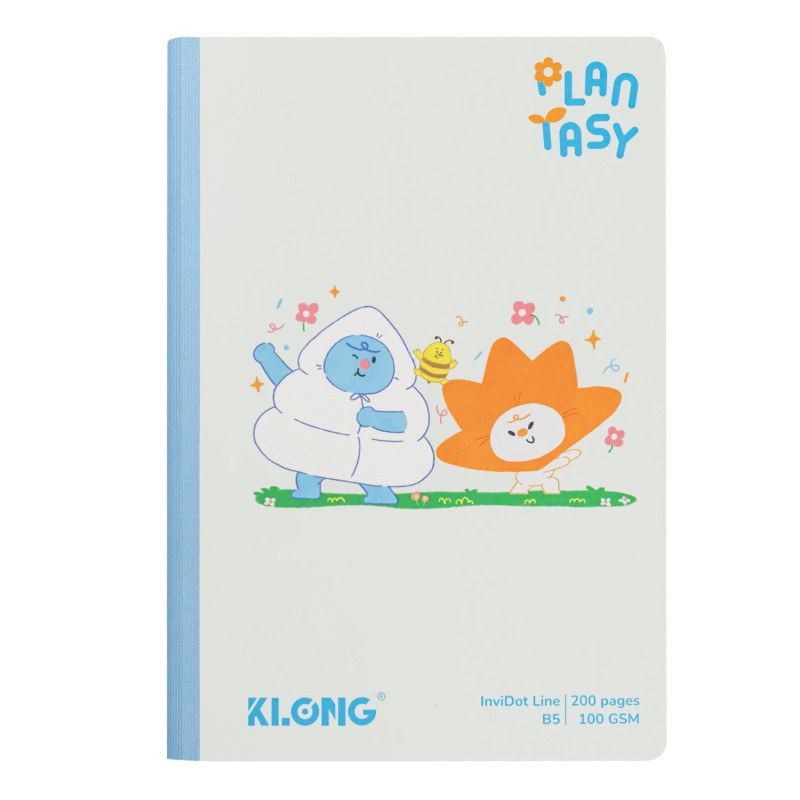 Vở kẻ ngang may dán gáy InviDot Line Klong Plantasy B5 MS 219 – vở kẻ ngang, 200 trang giấy 100GSM
