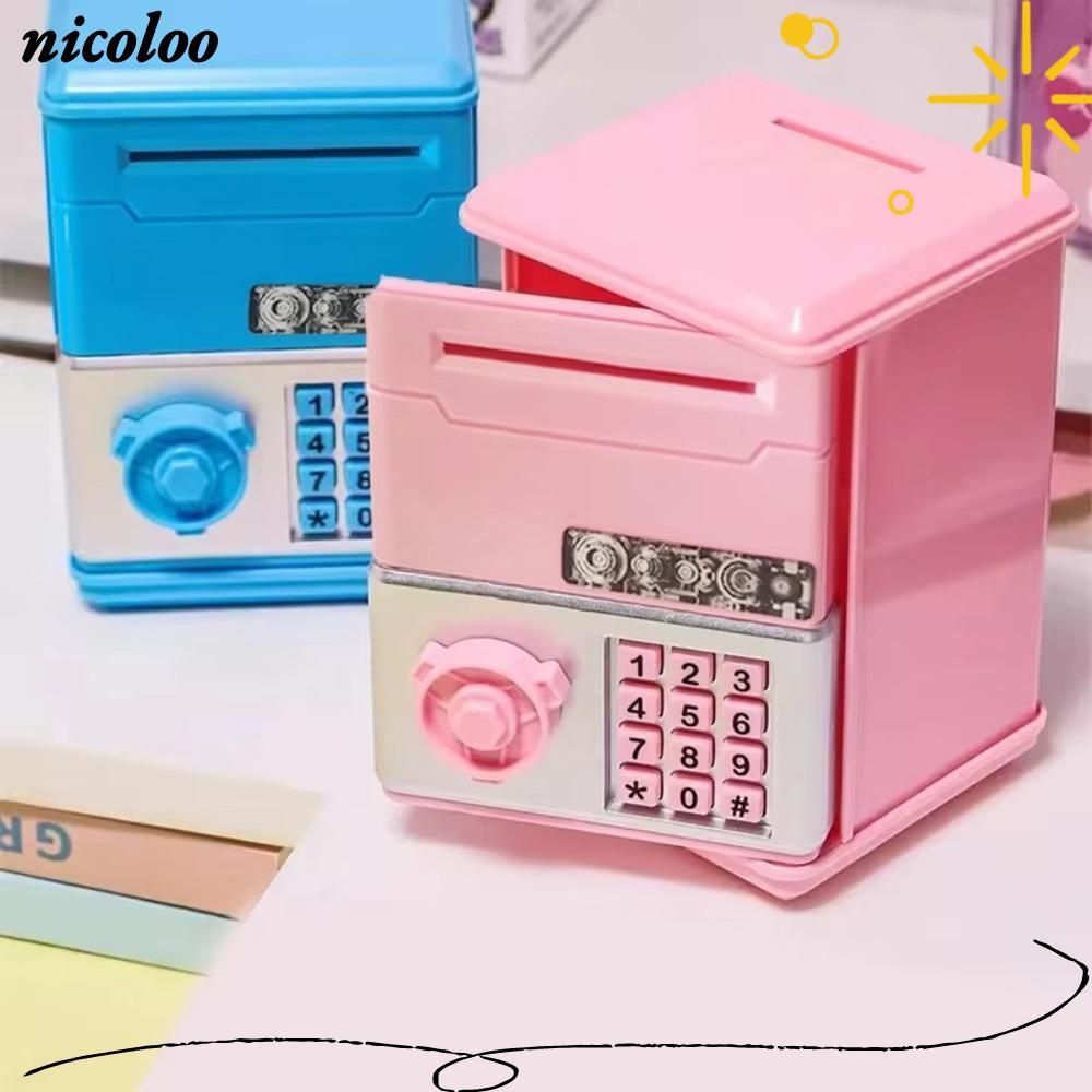 NICOLOO Đồ chơi trẻ em Piggy Bank, Hộp tiền tiết kiệm tiền ATM Mini, Đồ chơi tiết kiệm tài chính Mật
