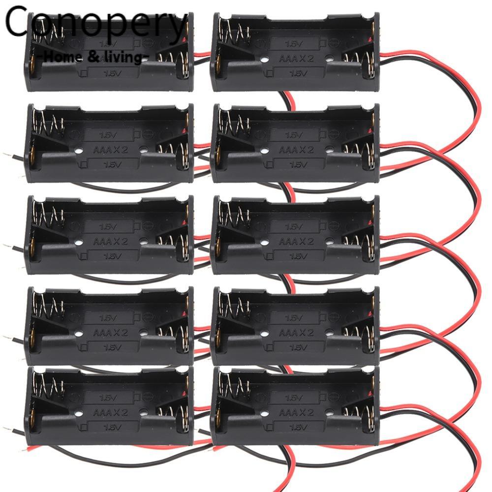 CONOPERY 10 Cái 3 × 1.5V Giá đỡ pin AAA, 3 × 1.5V AAA với dây 15cm Giá đỡ pin AAA 2 × 1.5V, Giá đỡ 2
