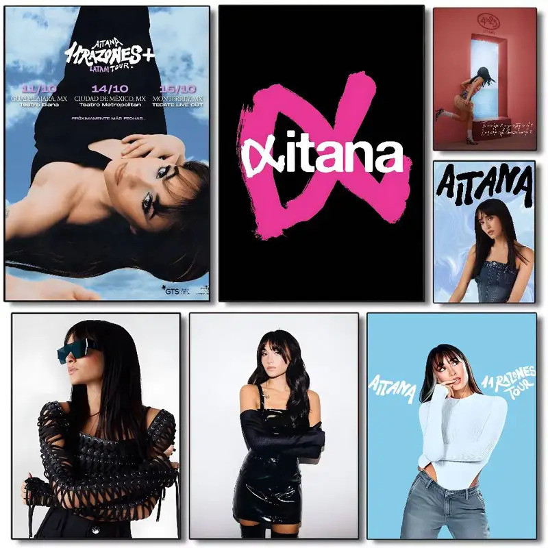 A-Aitana ca sĩ Alpha Poster HD nghệ thuật dính tường chống thấm nước nhà phòng khách phòng ngủ thanh