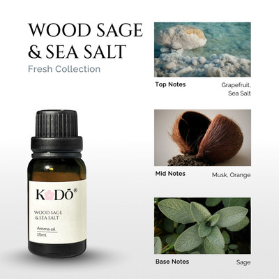 Tinh Dầu Hương Muối Biển KODO Wood Sage & Sea Salt - Tinh Dầu Xông Phòng Sang Trọng, Thanh Mát, Thư Giãn