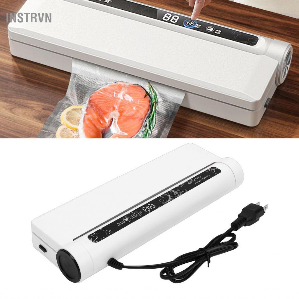 instrvn Máy hút chân không thực phẩm Máy hút chân không mạnh mẽ 75KPA với 20 túi đựng thịt Hải sản Trái cây Các loại hạt