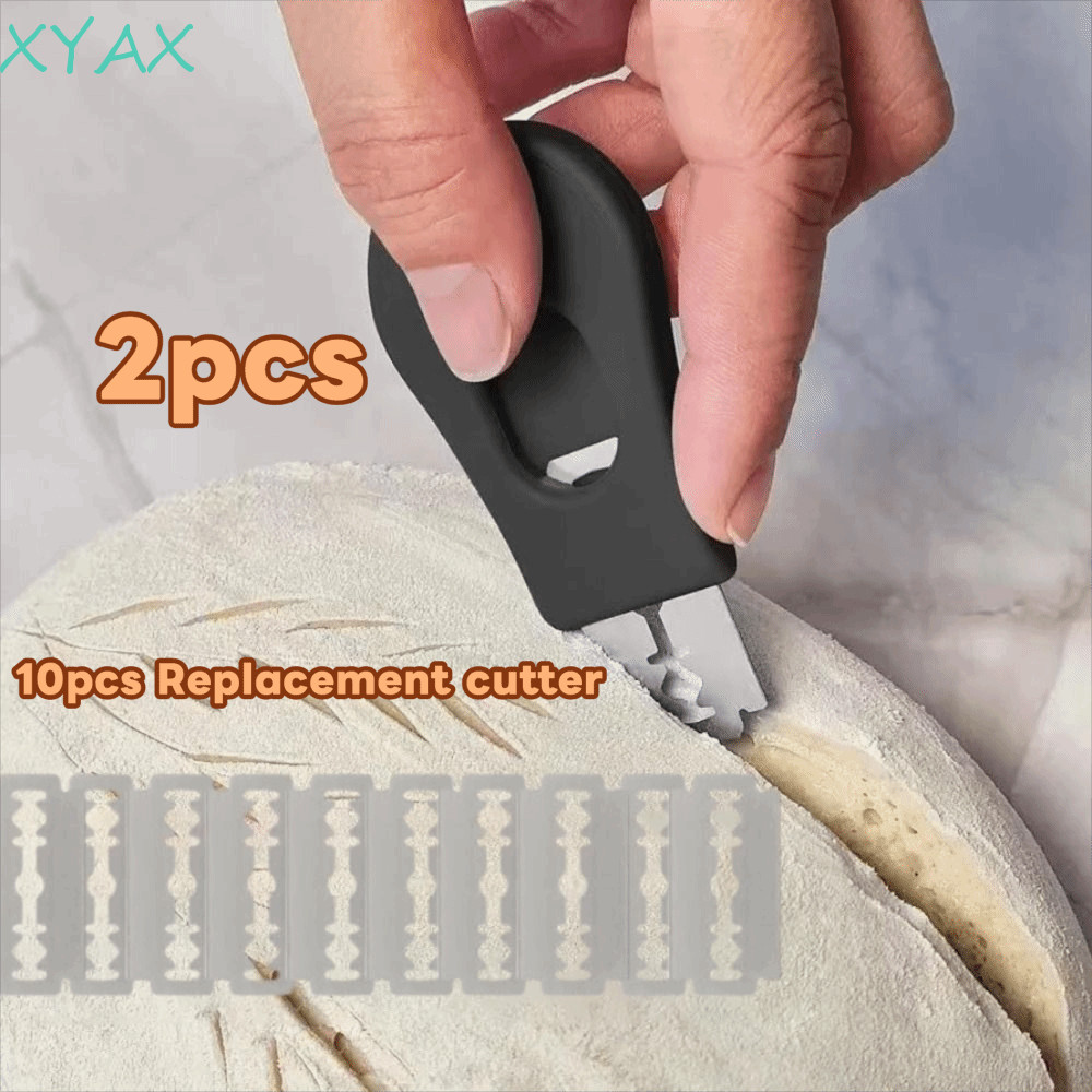 XYAX 2 chiếc Máy cắt bột chua, có dao cắt thay thế Máy cắt tỉa bánh mì, Dụng cụ chấm điểm bánh mì Mini có thể mở rộng di động Tủ lạnh