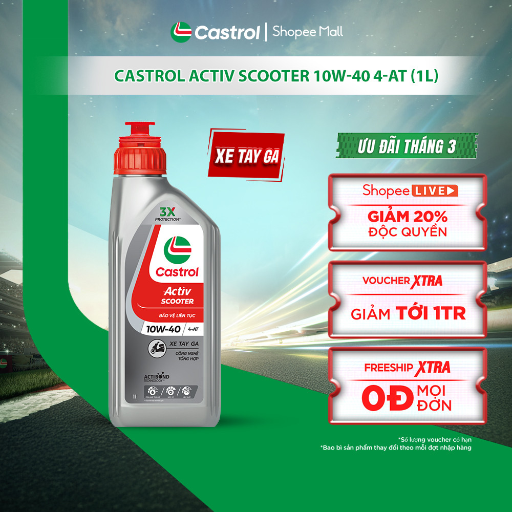 Dầu nhớt xe tay ga Castrol ACTIV SCOOTER 10W-40 4-AT (1L)