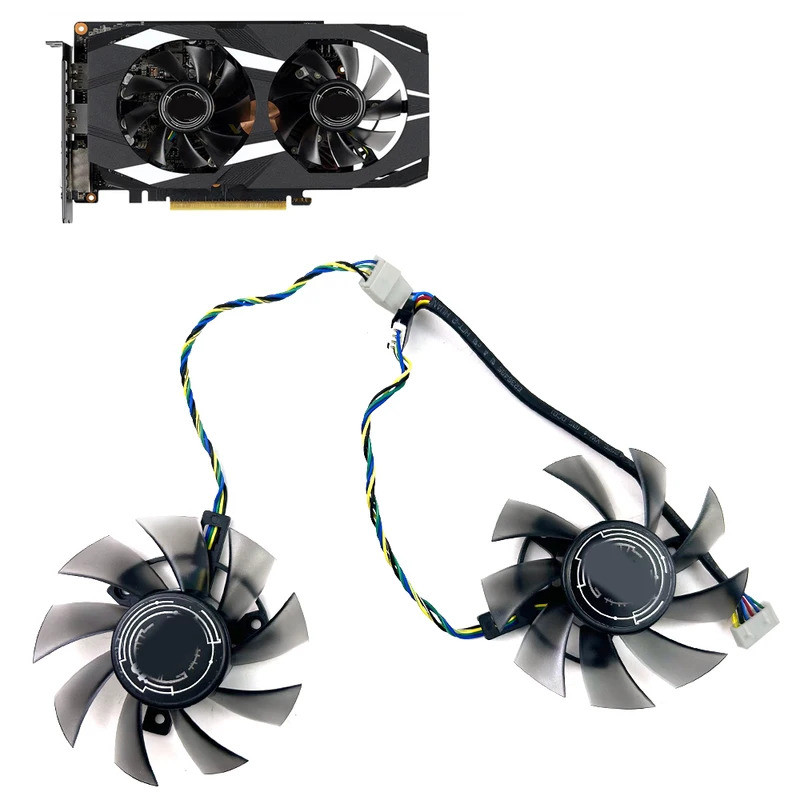 Quạt Làm Mát MỚI 75mm 6pin FD8015U12S GTX1650 1660TI GPU QUẠT Cho ASUS Dual GTX 1650 1660Ti Card Đồ 