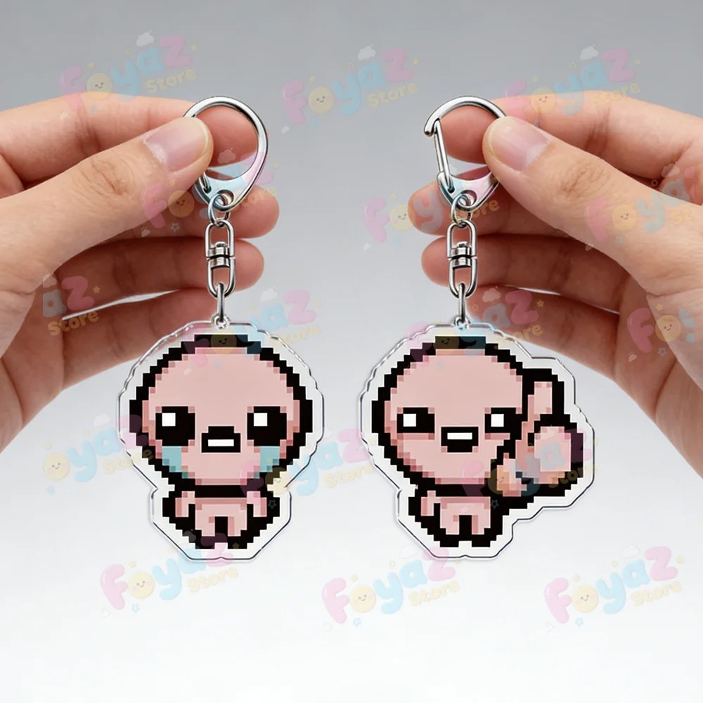 Móc khóa The Binding of Isaac Rebirth mô hình nhân vật game kinh dị pixel art mica acrylic treo balo