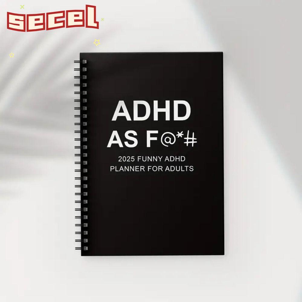SECEL 2025 Funny ADHD Planner, Quà tặng Cá nhân hóa ADHD Planner 2025, Lịch gia đình 12 tháng hàng t