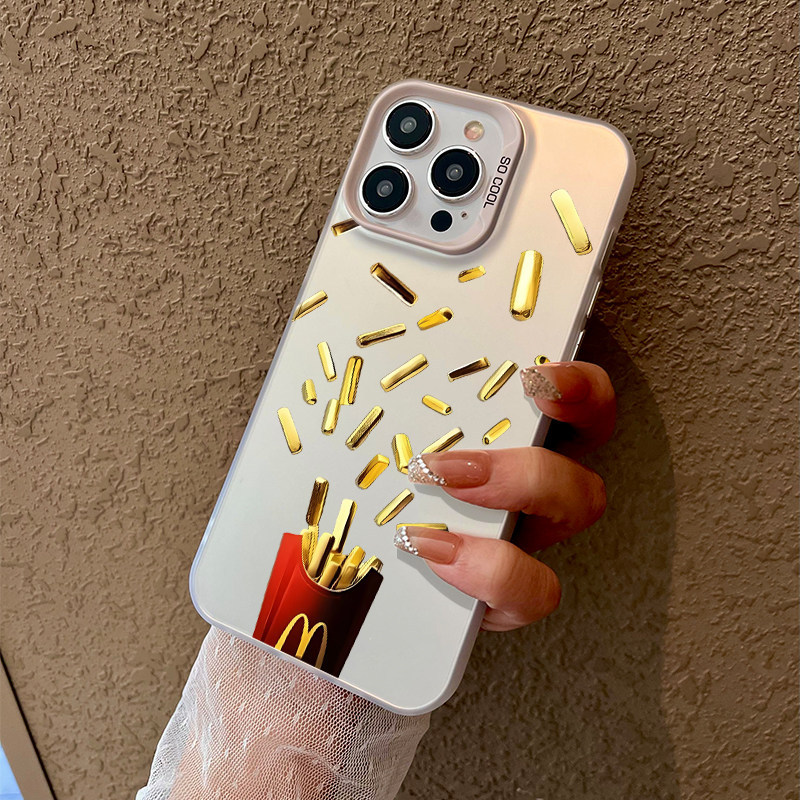 M Kee Gold Khoai Tây Chiên Pháp Thích Hợp Cho Apple 17promax Ốp Điện Thoại 16 Nam Nữ iphone15 Bạc Nh