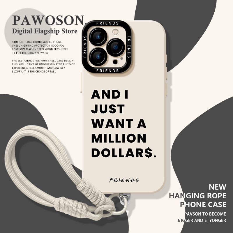 Ốp Điện Thoại Bạn Cũ Thích Hợp Cho Apple 17promax Có Dây Buộc iphone16pro Tiếng Anh 15plus Niche 14 