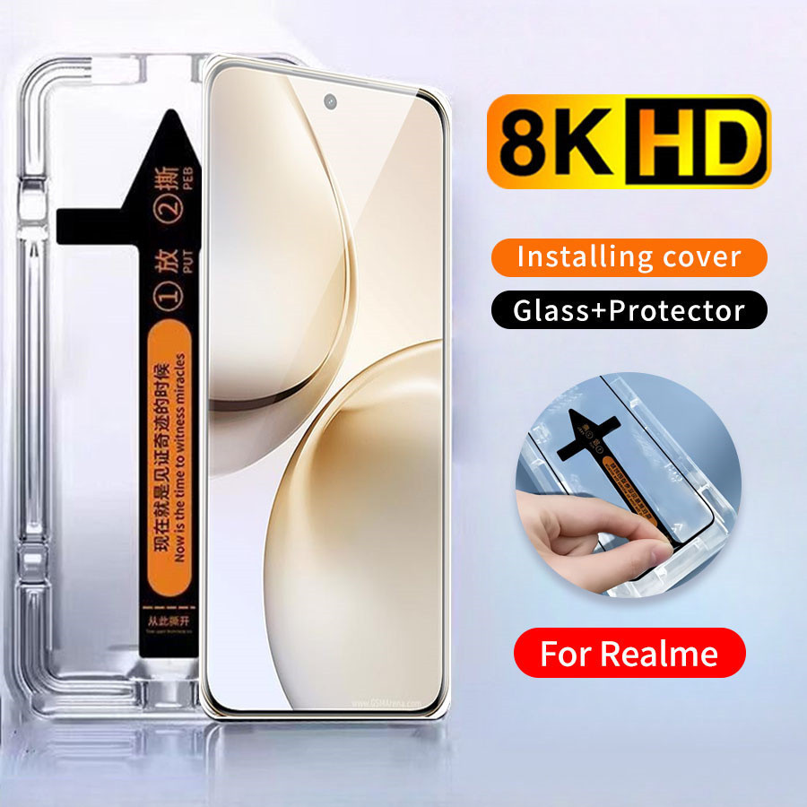 [2 Gói] Kính Cường Lực Full Cover Cho Realme 16 Pro + 16 15 14 13 12 11 10 T X Pro Plus GT 6T 7T 8 P