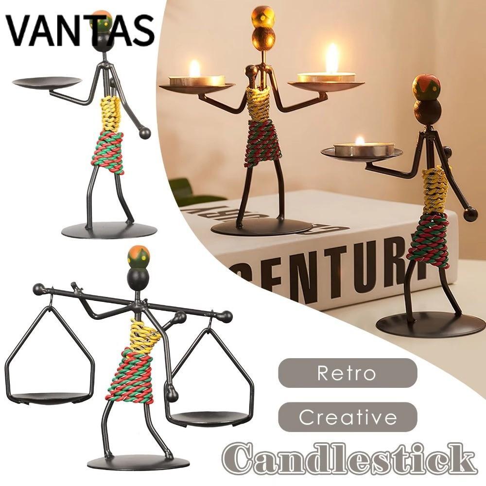 VANTAS 1 Chân Nến, Tay Sắt Knick-knack Đạo Cụ Chân Nến, Kim Loại Vintage Lãng Mạn Đèn Nến Trang Trí 