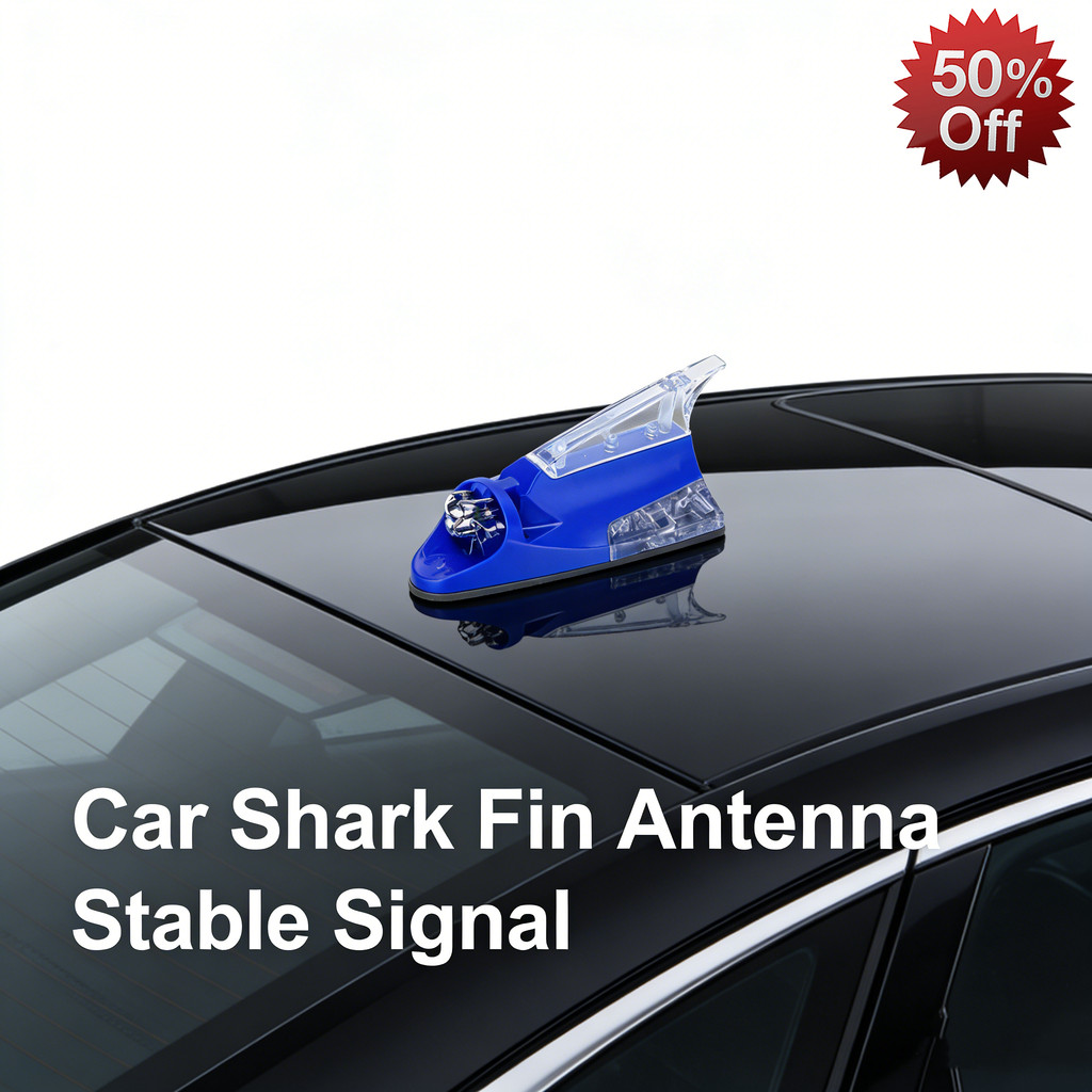 Ăng-ten vây cá mập ô tô Nâng cấp mới Cảnh báo LED Flash AM FM Tăng cường tín hiệu vô tuyến Đa năng P