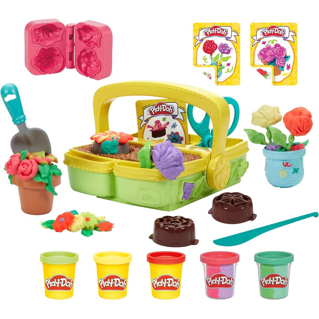 Play-Doh Play-Doh Play-Doh Bộ đồ chơi sân vườn hoa nở, Trò chơi giả vờ tự nhiên, Nghệ thuật và thủ c