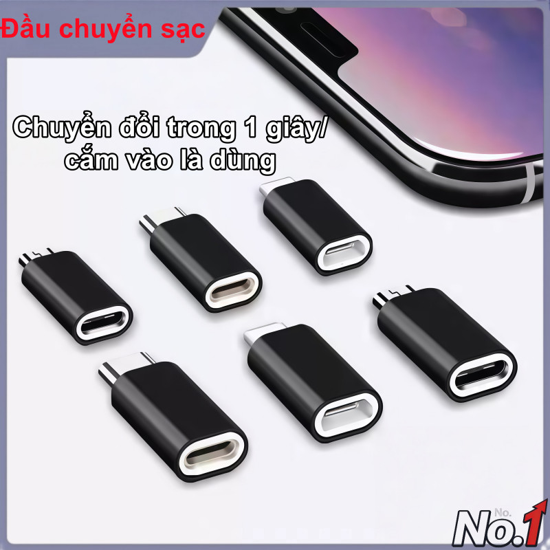 Đầu chuyển sạc Micro / Type-C / iPhone – cho điện thoại & máy tính bảng iPhone Samsung Xiaomi OPPO VIVO