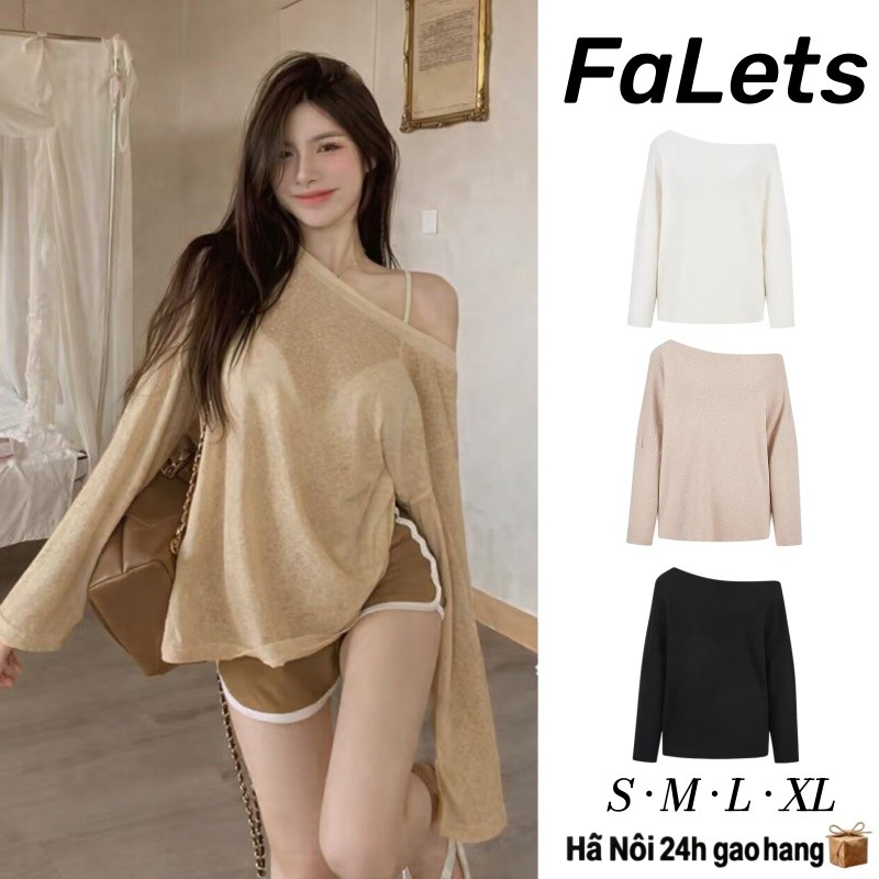 Áo chống nắngTrễ Vai Tay OvesizeDài Kaki Phong Cách Mới Dài Tay Nữ Mùa Hè Mỏng Thiết Kế Top | BigBuy360 - bigbuy360.vn