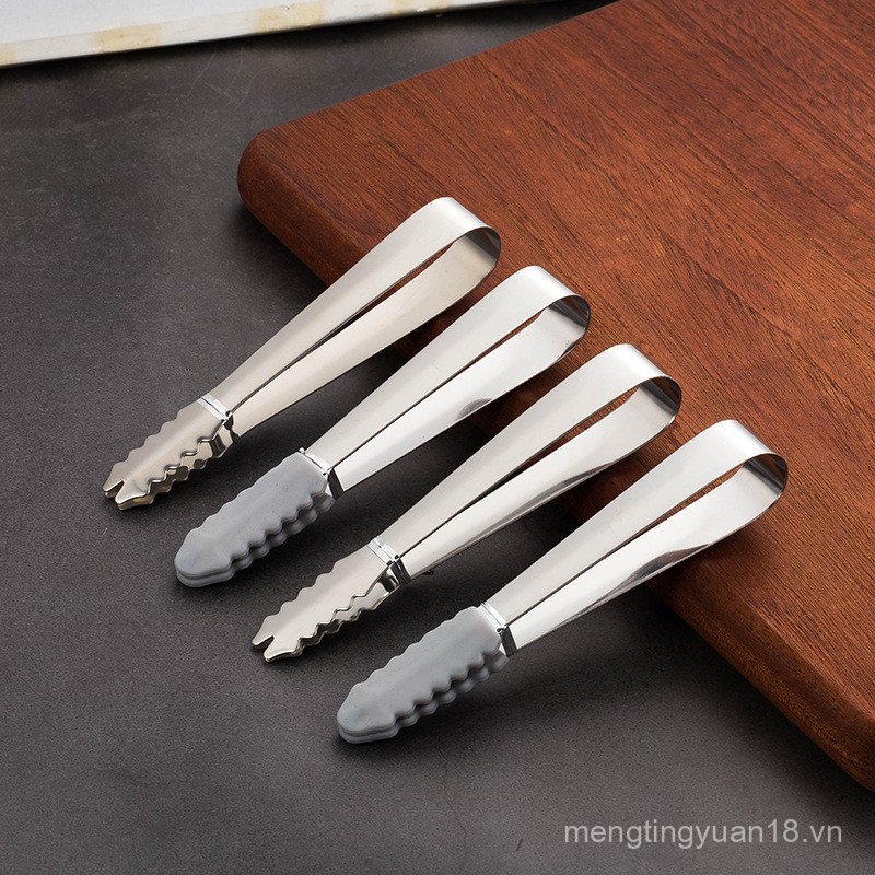 Thép không gỉ 304 Ice Cube Clip Thép không gỉ Silicone Ice Clip Sugar Cube Clip Mini Food Clip Ice C