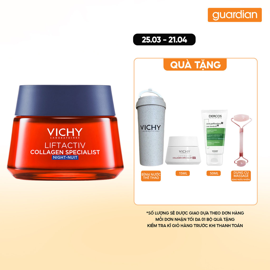 Kem Dưỡng Ban Đêm Vichy Liftactiv Collagen Specialist 16 (Hỗ Trợ Cải Thiện 16 Dấu Hiệu Lão Hóa) 50Ml