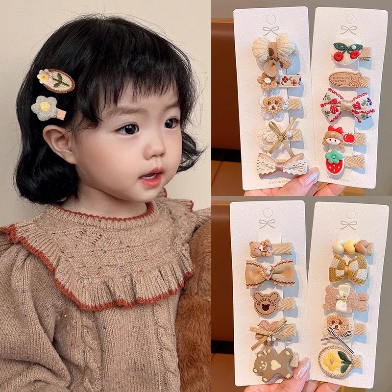 Baby Full-Coverage Fabric Hair Clips for Girls, Gentle on Hair, Cute Vintage Baby Clips, Children's 