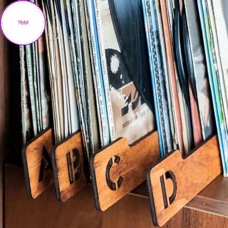 Yiyi 26 Chiếc Vinyl Record Dividers Bảng Chữ Cái Vinyl Ghi Lưu Trữ Bộ Chia A-ZWooden Record Dividers