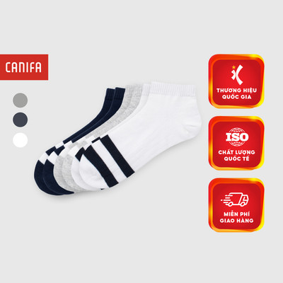 Pack 3 tất nam CANIFA MEN cổ ngắn kháng khuẩn thoáng khí chống hôi chân 8AX24A004 FW25