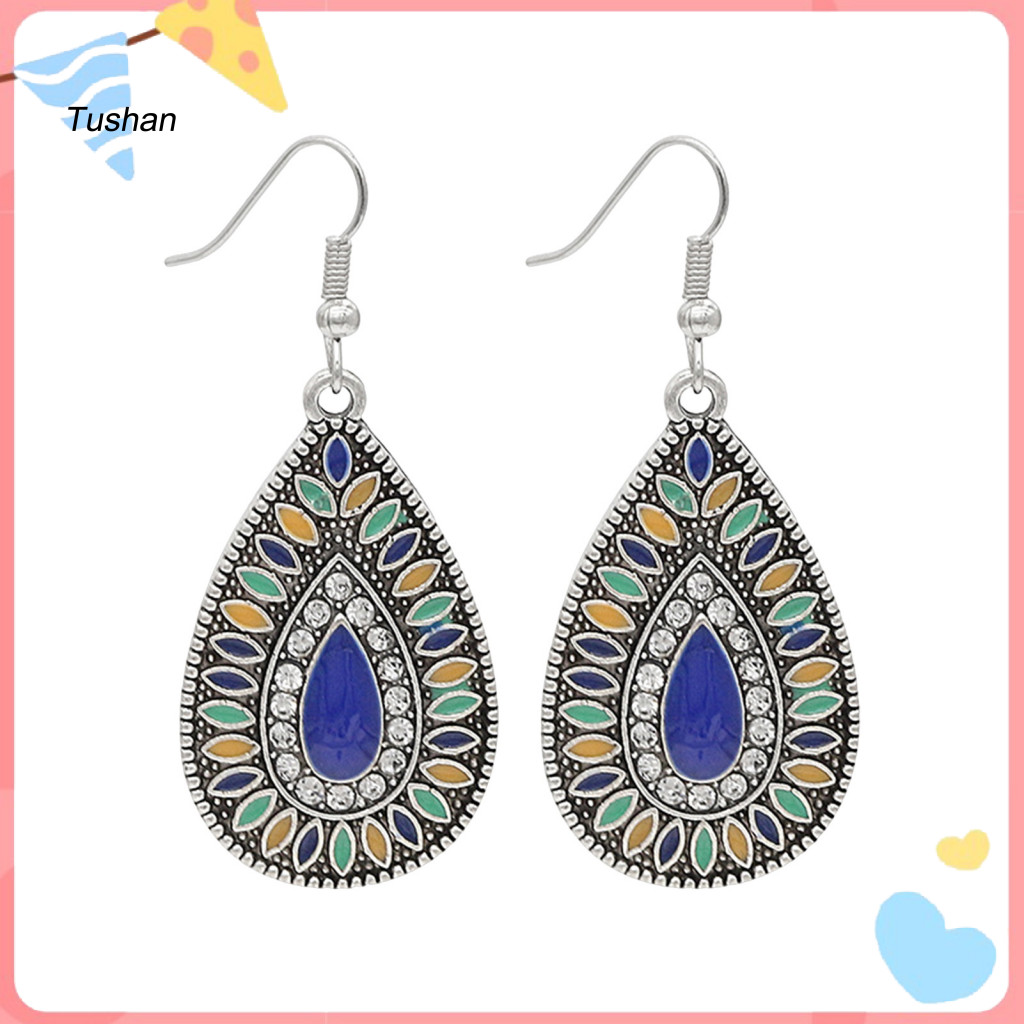 [Ts] Bông Tai Phong Cách Bohemian Bông Tai Treo Vintage Bohemian Nữ Móc Bông Tai Phong Cách Dân Tộc 