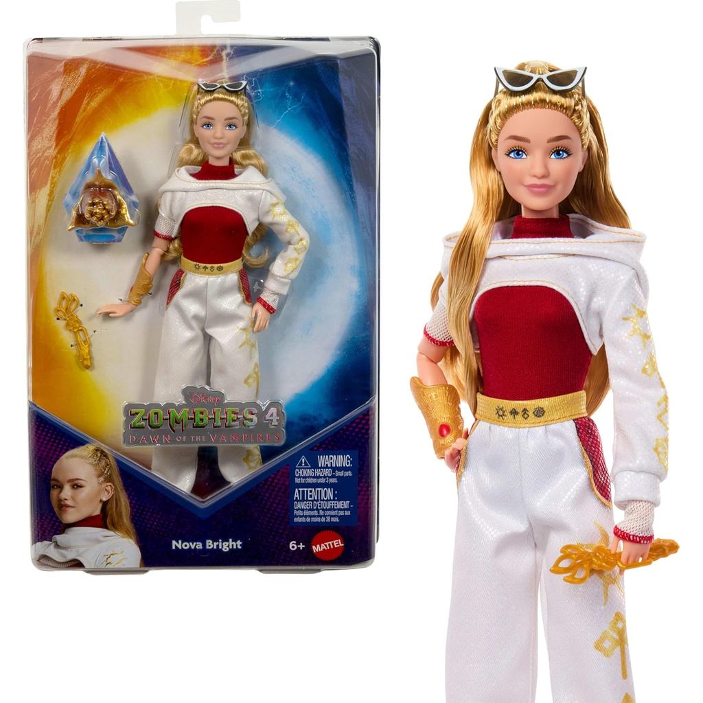 Mattel Disney Zombies 4: Dawn of The Vampires Nova Bright Fashion Doll với trang phục có thể tháo rờ