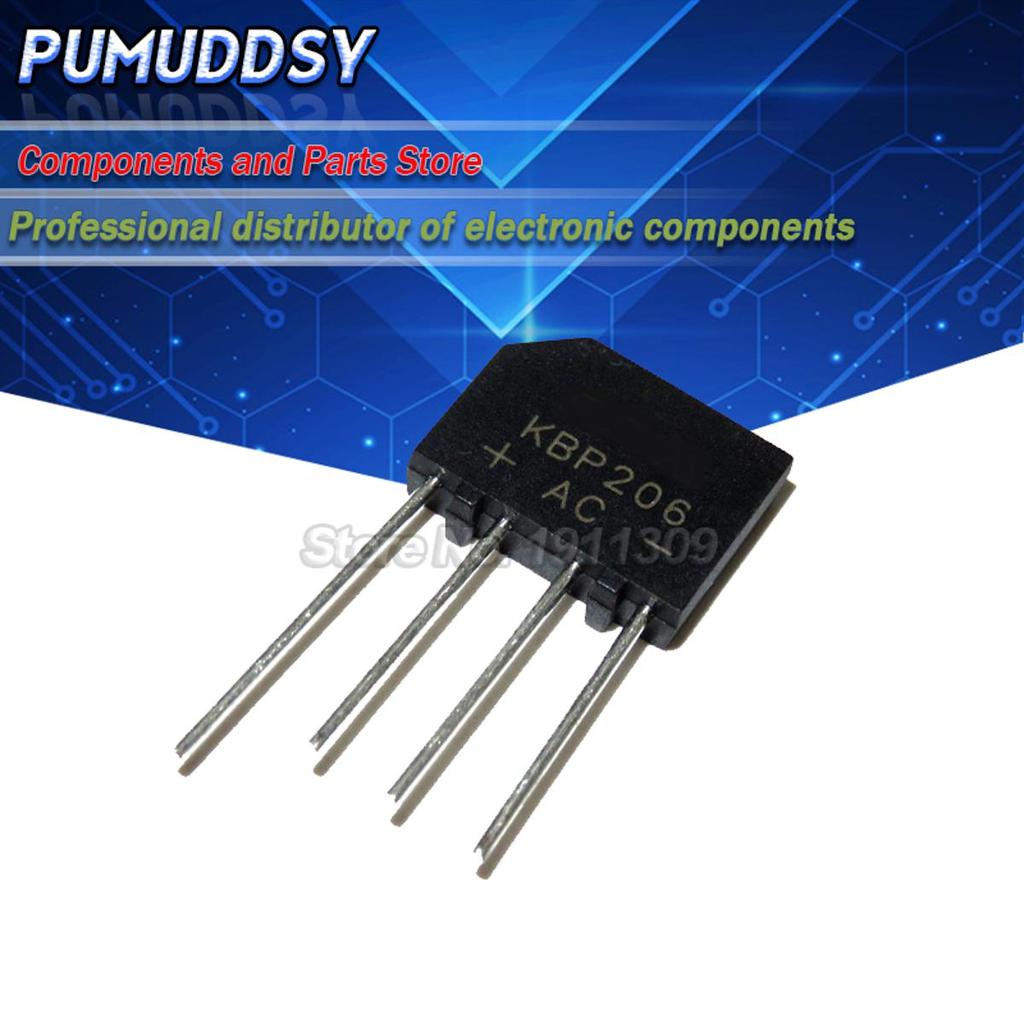 10 CÁI KBP206 DIP KBP206G Bộ chỉnh lưu cầu ZIP 2A 600V IC mới