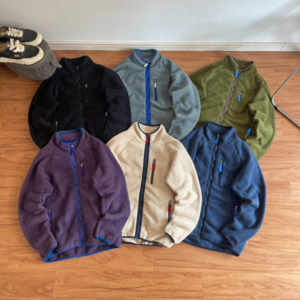 American-style sweatshirt cardigan Mountain-style outdoor fleece jacket with polar fleece for warmth