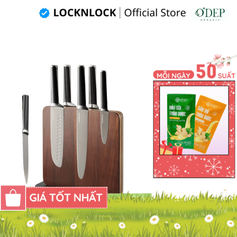 Bộ 6 dao kèm giá đỡ từ LocknLock Magnetic Knife Set CKK804 bằng thép không gỉ - CHEAP CMO