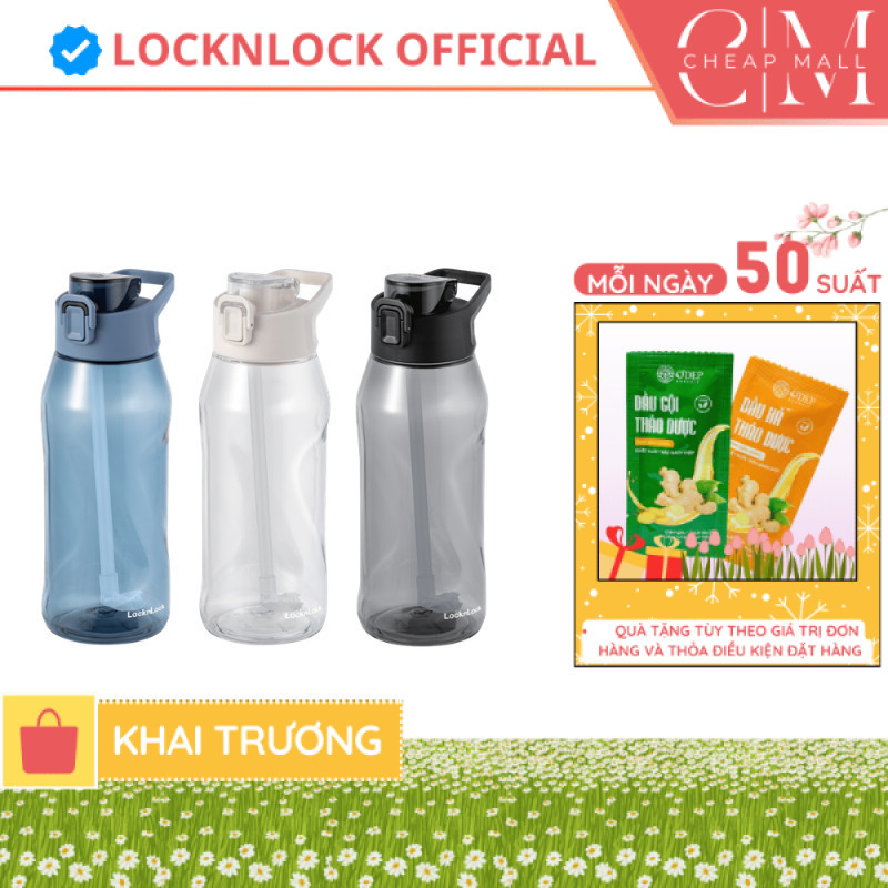 Bình nước nhựa Tritan 1.05 Lít LocknLock , Kèm ống hút One-Touch Sports Bottlen ABF926, Nhiều Màu - 