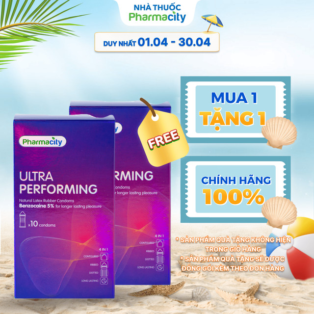 Bao cao su Pharmacity Ultra Performing N (Hộp 10 cái)