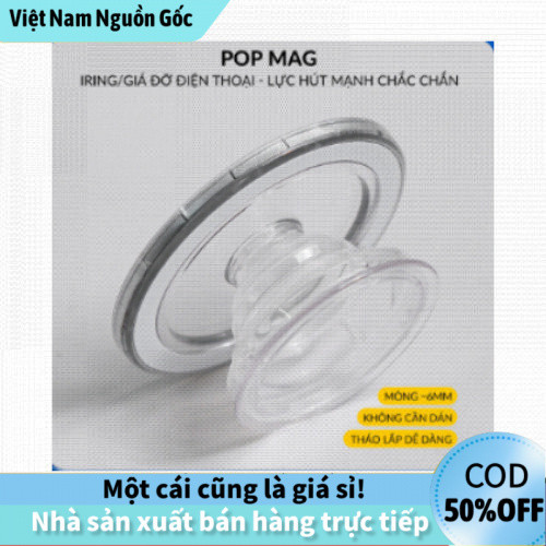 【Lửa】 Giá đỡ Magsafe Popsocket trong suốt gập gọn, dùng cho iPhone, máy đọc sách, lực hít từ tính mạ