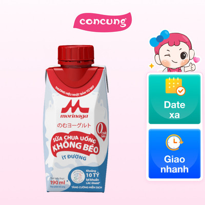 Sữa chua uống không béo ít đường Morinaga 190ml
