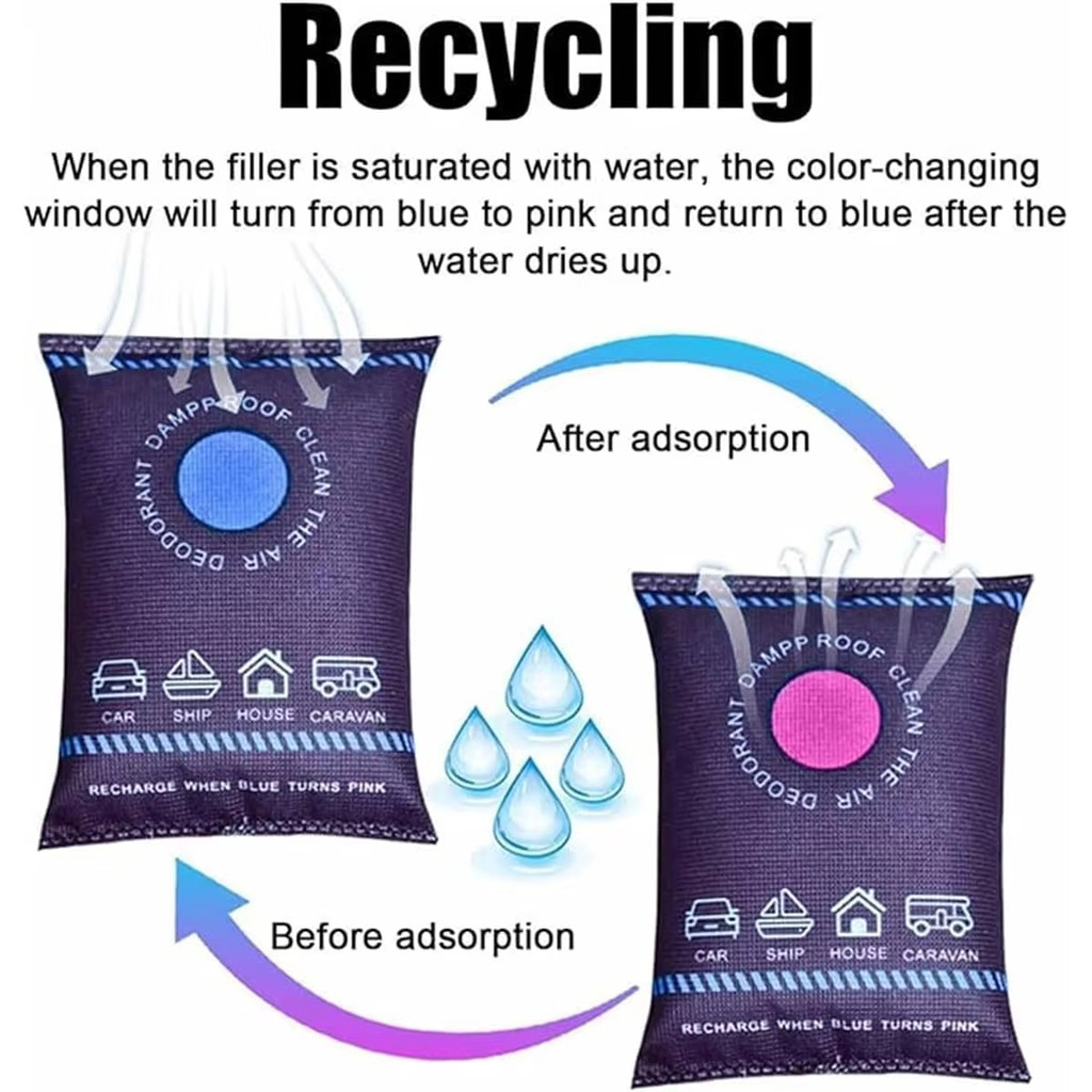  Túi hút ẩm silicone tái sử dụng, túi hút ẩm xe hơi, tủ quần áo gia đình, túi hút ẩm di động.
