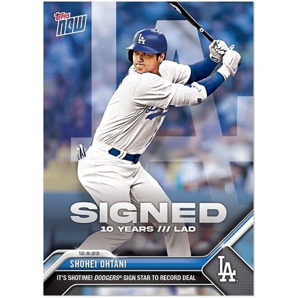 Topps Now Shohei Ohtani #OS21 Showtime Player Ohtani transfers to the Dodgers 2023.