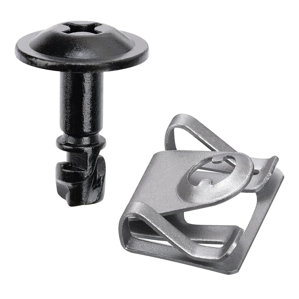 OAUTOO 10 Bộ Dưới Khay Nắp Động Cơ U Đai Ốc & Ốc Vít Cho 51718218852 + 51718176503 BMW E38, E39, E39