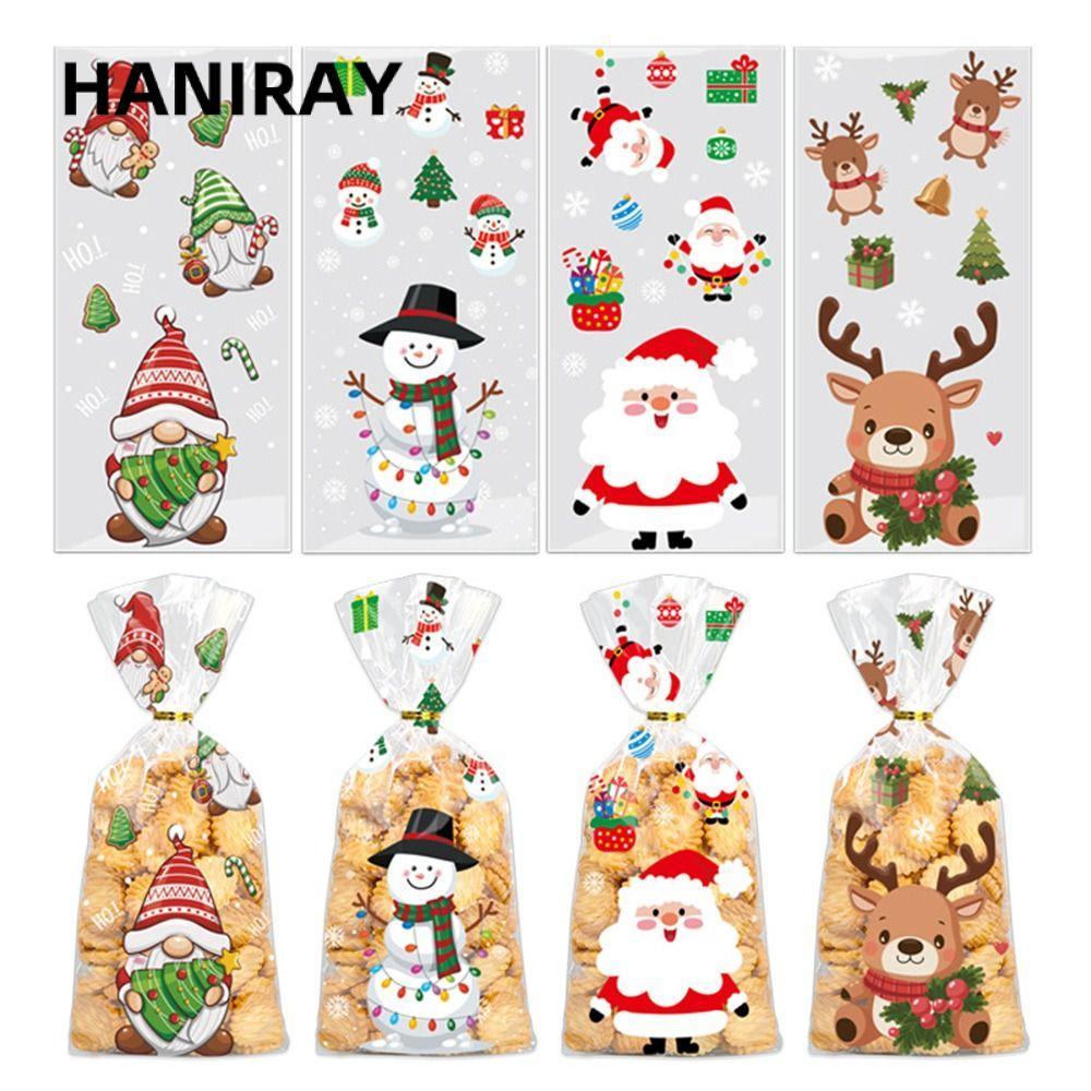 HANIRAY 50 Chiếc Túi Kẹo Giáng Sinh, Bao Bì Ăn Nhẹ Cung Cấp Tiệc Túi Bao Bì Giáng Sinh, Ông Già Noel