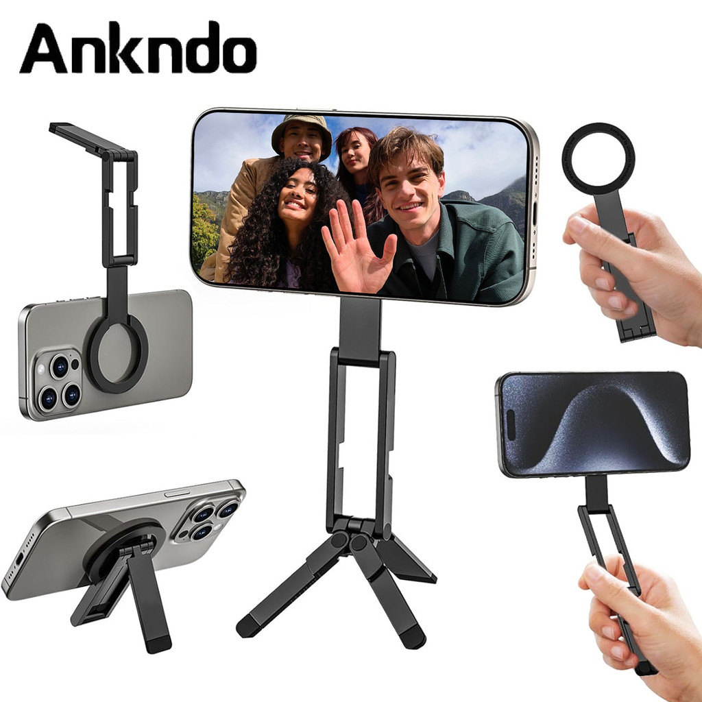 Ankndo Magsafe Giá đỡ điện thoại từ tính với móc treo, có thể gập lại để bàn cho điện thoại iOS, điệ