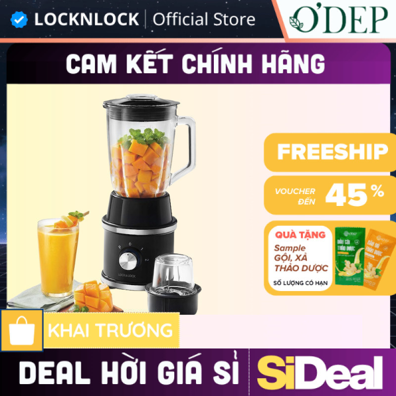 Máy xay sinh tố High Speed Blender LocknLock Chính hãng, 220-240V, 50-60Hz, 600W, Màu đen EJM376BLK 