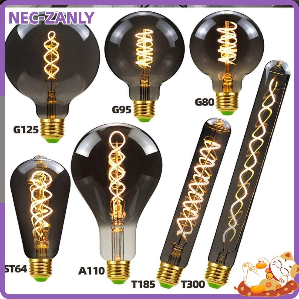 NEC-ZANLY Dây Tóc, Kính Edison Đèn Vintage Retro Bóng Đèn, Nóng Ấm Trắng Dây Tóc Vít Kết Nối Đèn Edi