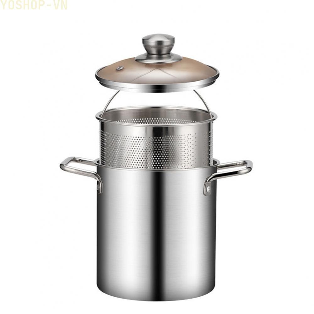 [Ysp]Stainless Steel Small Pot Convenient Deep Frying Pot with Milk Cooking Function