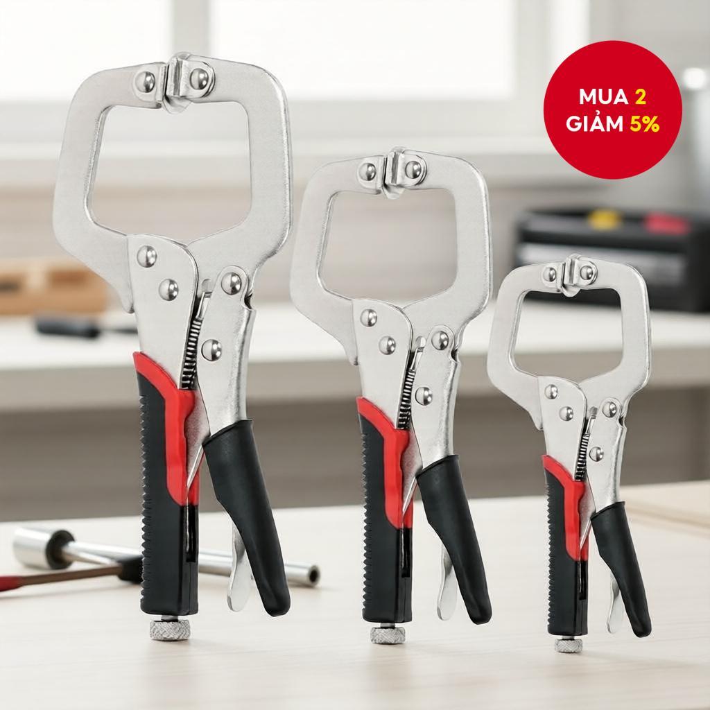 Kẹp chữ C 6.5 inch, 9 inch, 11 inch, kẹp hàn chịu lực với đệm xoay, kẹp mặt bàn cho thợ mộc, hàn, xâ