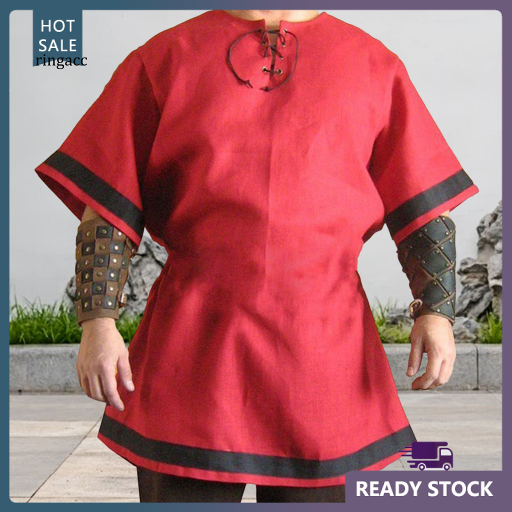 RGA Áo sơ mi retro nam Inspired by Norse Vikings, phù hợp cosplay và biểu diễn lễ hội