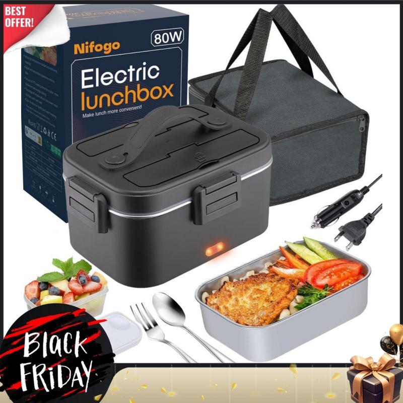 Hộp cơm điện Máy sưởi thực phẩm 1.8L dành cho người lớn, Máy sưởi cơm trưa di động 12V / 24V / 110V 