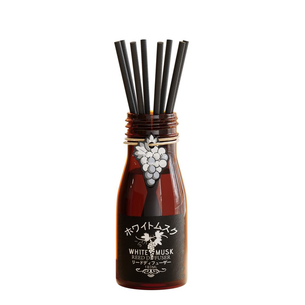 White Musk Diffuser Room Fragrance 180mL - Reed Diffuser, Aroma Diffuser, Air Freshener, 6 Months Su