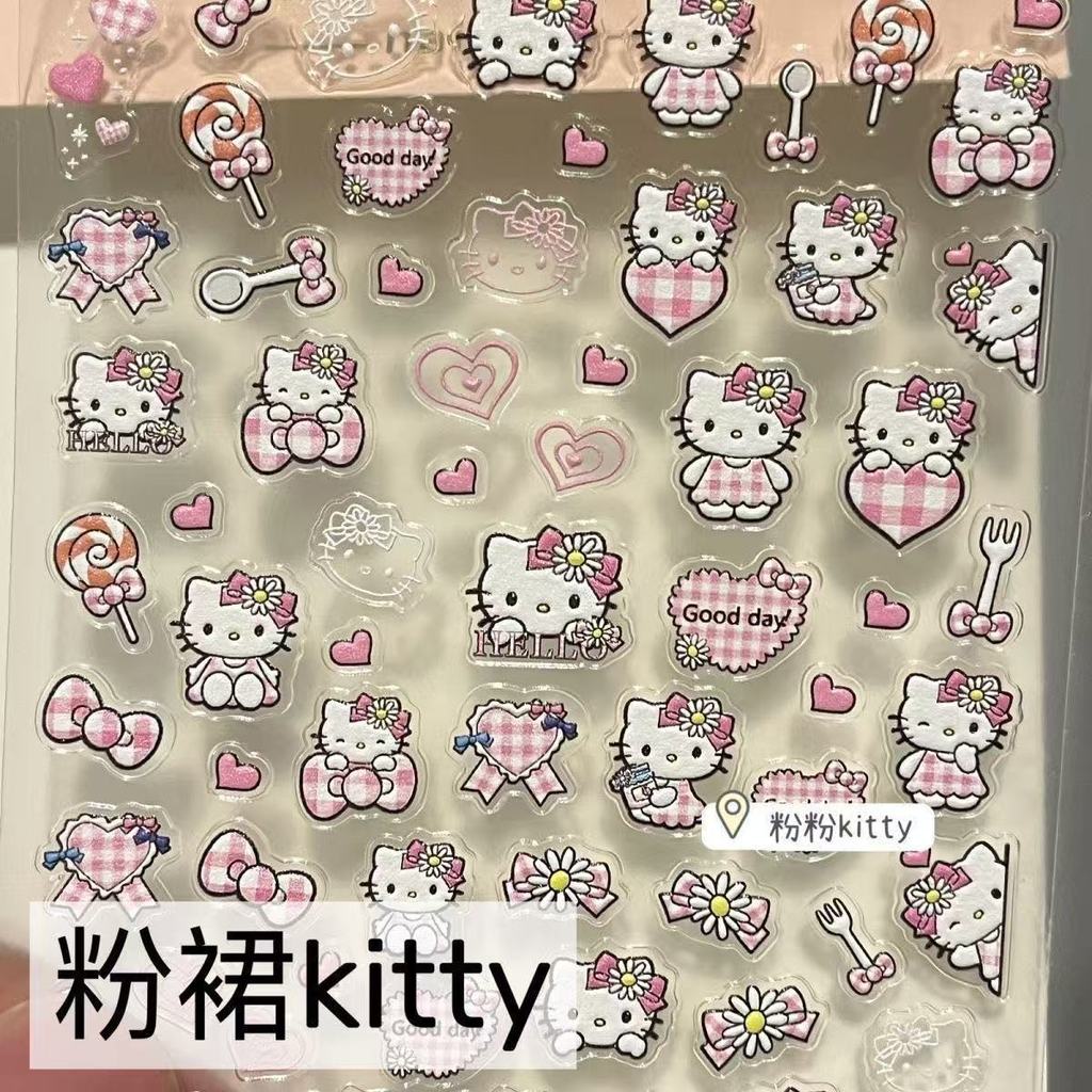 Nhãn dán dập nổi 3D Hello Kitty Cat Sticker Xuất hiện Hello Kitty kt Camera điện thoại di động DIY26