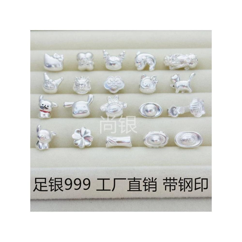 Vòng tay bạc nguyên chất thiết kế cute like kuromi, mèo, nezha - phụ kiện thời trang